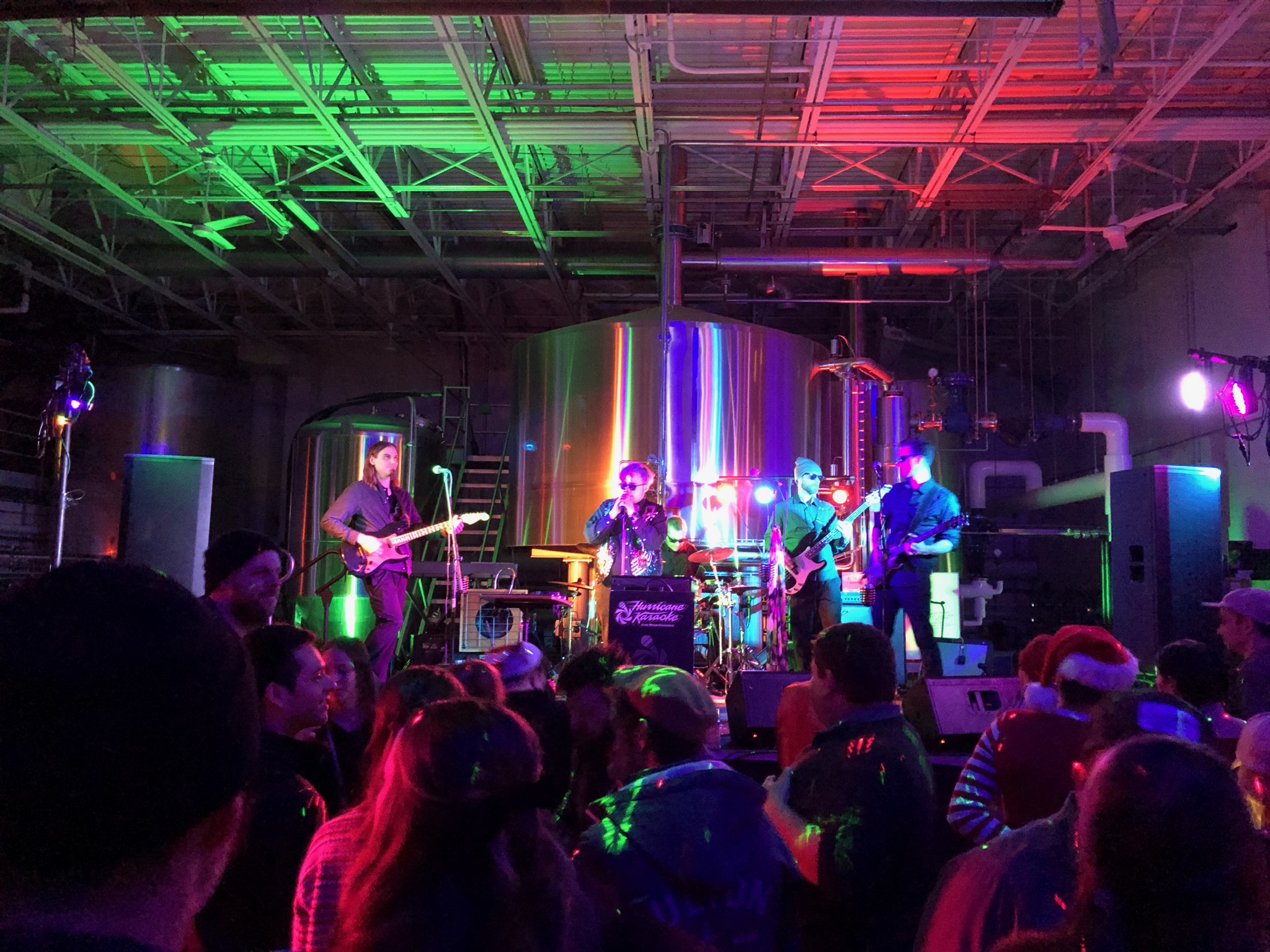 band performing at a brewery